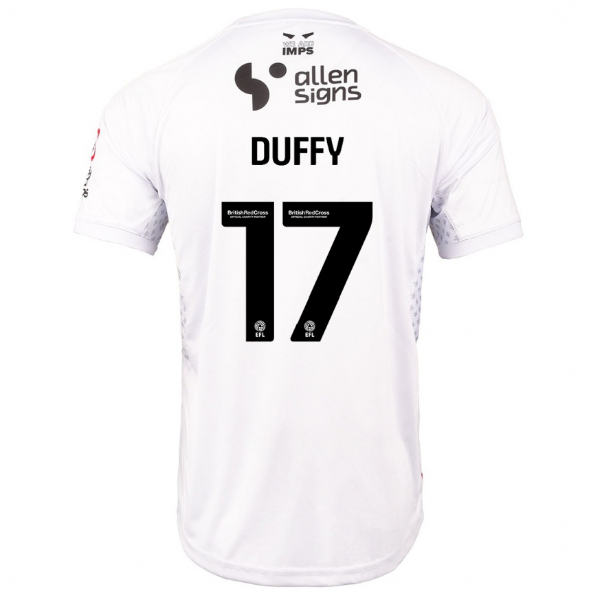 Niño Fútbol Camiseta Dylan Duffy #17 Rojo Blanco 2ª Equipación 2024/25