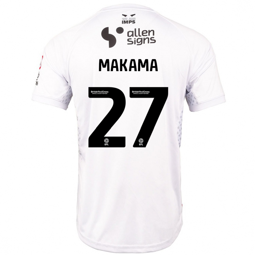 Niño Fútbol Camiseta Jovon Makama #27 Rojo Blanco 2ª Equipación 2024/25