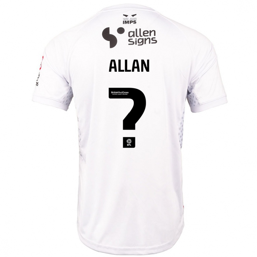 Niño Fútbol Camiseta Isaac Allan #0 Rojo Blanco 2ª Equipación 2024/25