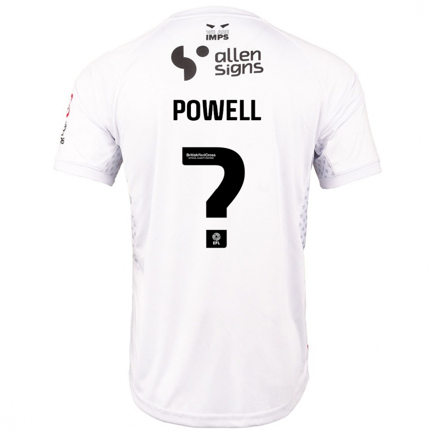 Niño Fútbol Camiseta Darryl Powell #0 Rojo Blanco 2ª Equipación 2024/25