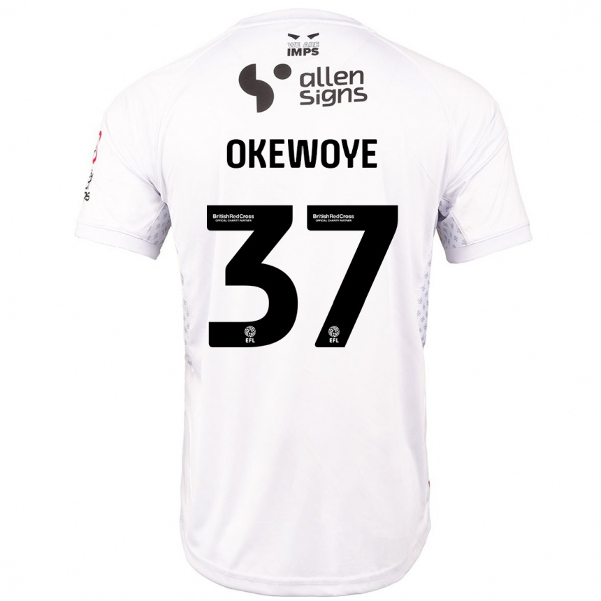 Niño Fútbol Camiseta Gbolahan Okewoye #37 Rojo Blanco 2ª Equipación 2024/25