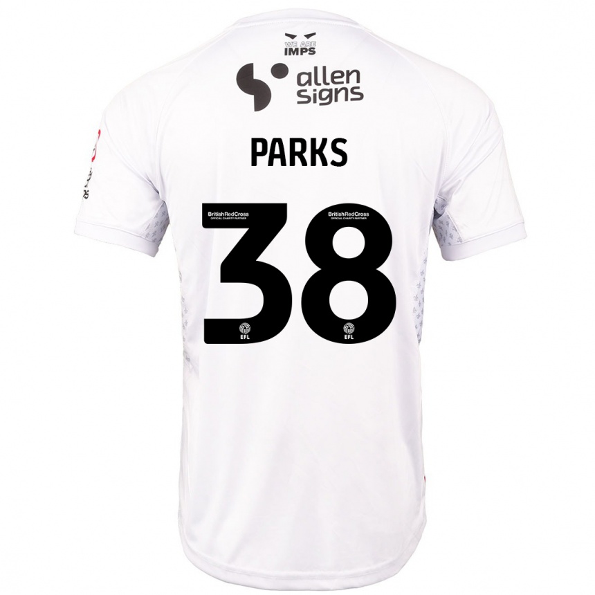 Niño Fútbol Camiseta Charlie Parks #38 Rojo Blanco 2ª Equipación 2024/25