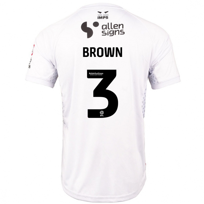 Niño Fútbol Camiseta Jaden Brown #3 Rojo Blanco 2ª Equipación 2024/25