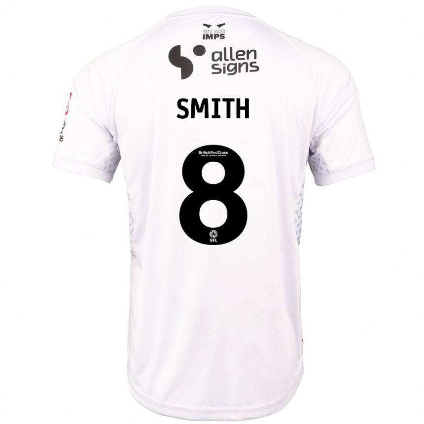 Niño Fútbol Camiseta Alistair Smith #8 Rojo Blanco 2ª Equipación 2024/25