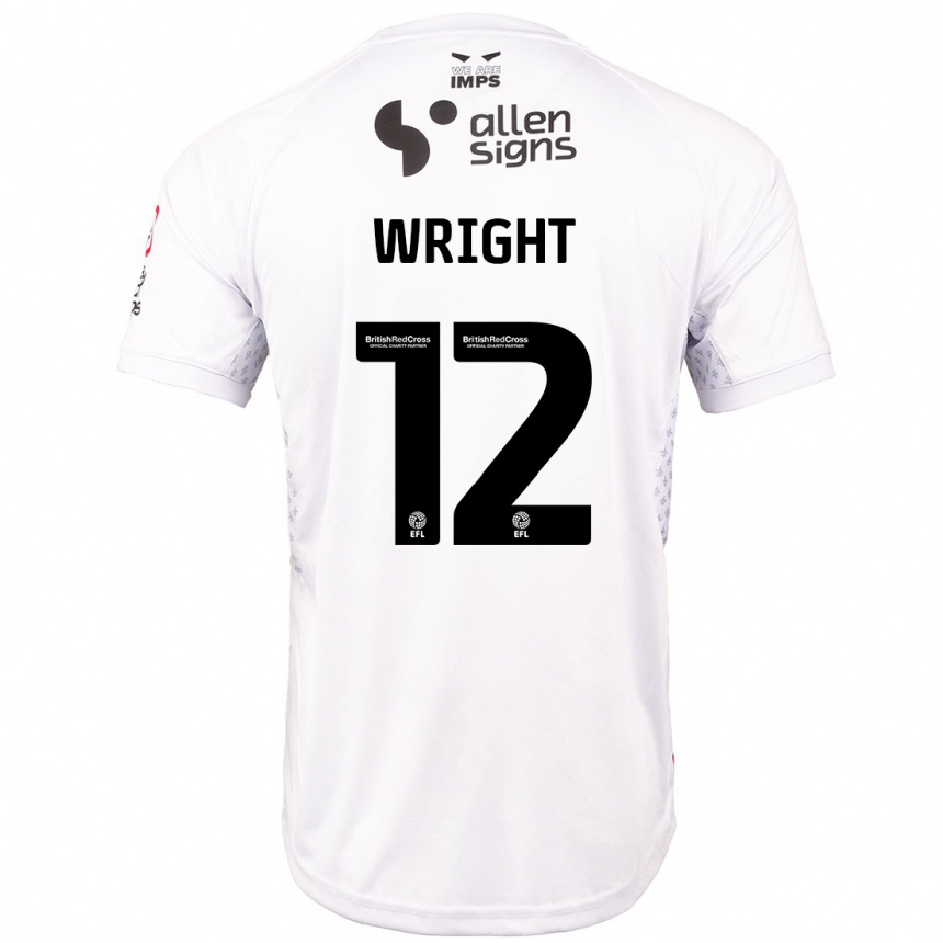 Niño Fútbol Camiseta Jordan Wright #12 Rojo Blanco 2ª Equipación 2024/25