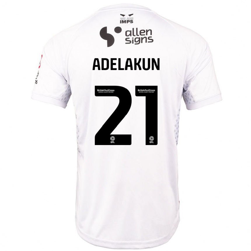 Niño Fútbol Camiseta Hakeeb Adelakun #21 Rojo Blanco 2ª Equipación 2024/25