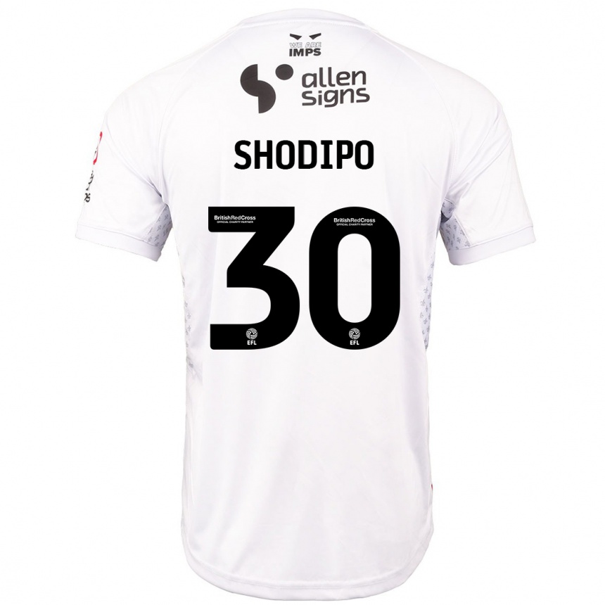 Niño Fútbol Camiseta Olamide Shodipo #30 Rojo Blanco 2ª Equipación 2024/25