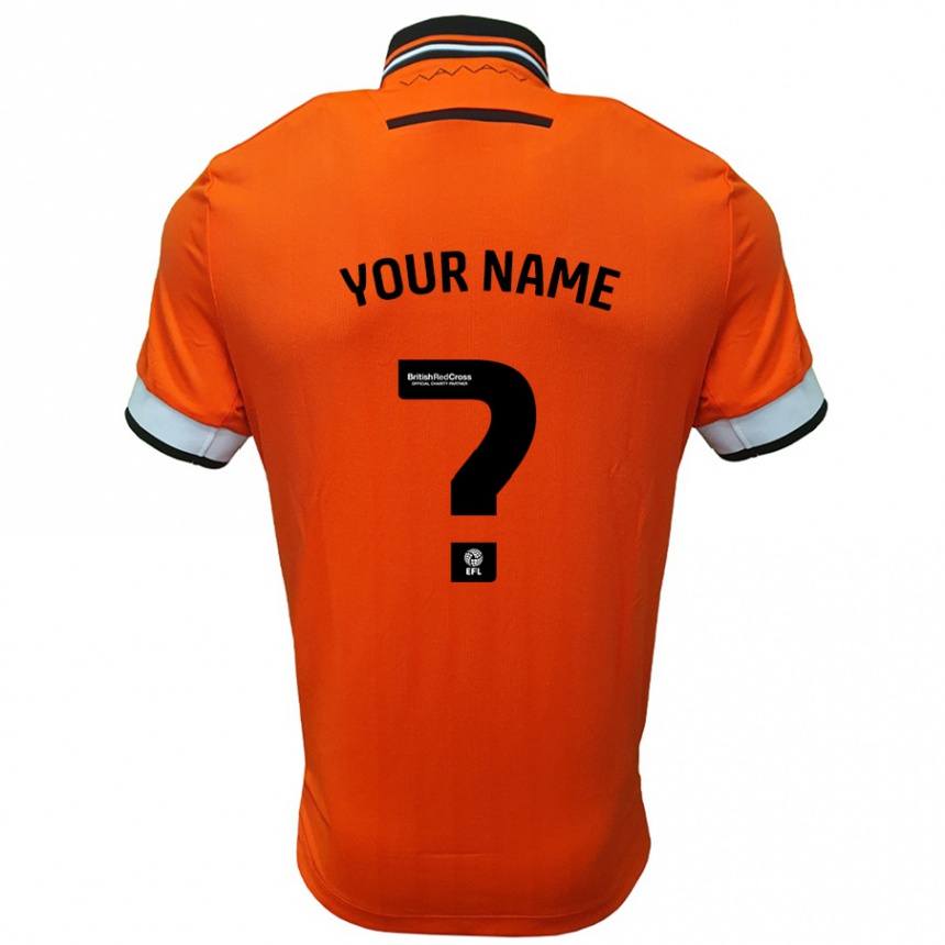 Niño Fútbol Camiseta Su Nombre #0 Naranja Blanco 2ª Equipación 2024/25