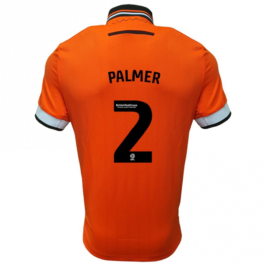 Niño Fútbol Camiseta Liam Palmer #2 Naranja Blanco 2ª Equipación 2024/25