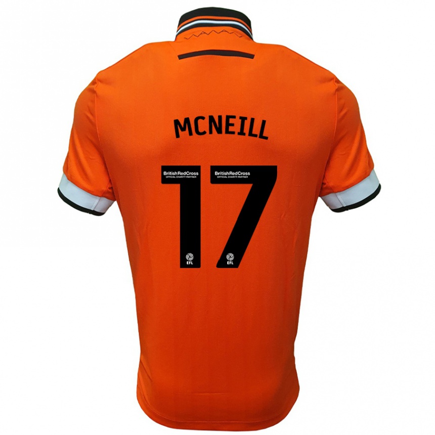 Niño Fútbol Camiseta Charlie Mcneill #17 Naranja Blanco 2ª Equipación 2024/25