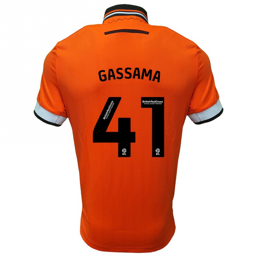 Niño Fútbol Camiseta Djeidi Gassama #41 Naranja Blanco 2ª Equipación 2024/25