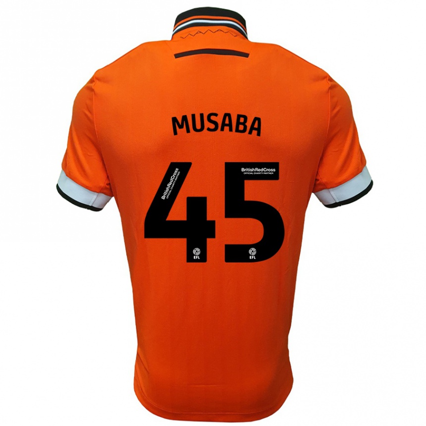 Niño Fútbol Camiseta Anthony Musaba #45 Naranja Blanco 2ª Equipación 2024/25