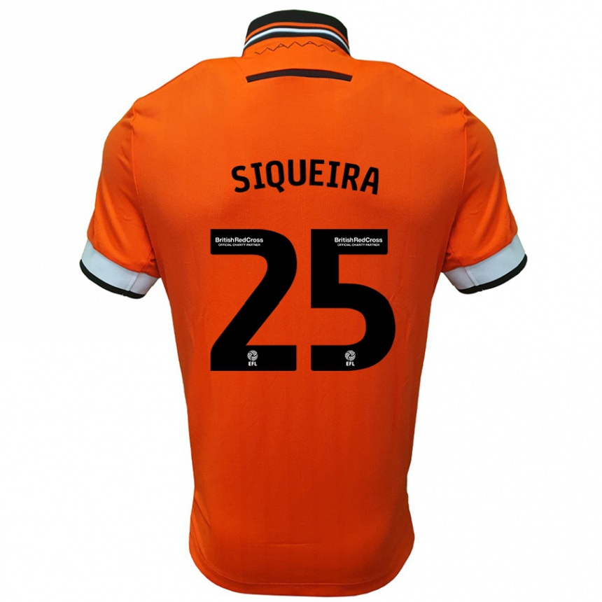 Niño Fútbol Camiseta Guilherme Siqueira #25 Naranja Blanco 2ª Equipación 2024/25