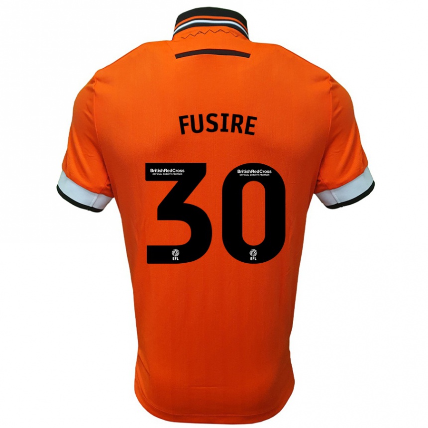 Niño Fútbol Camiseta Sean Fusire #30 Naranja Blanco 2ª Equipación 2024/25