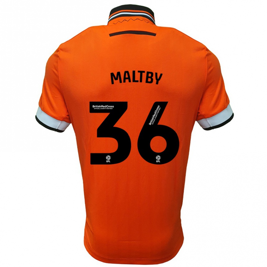 Niño Fútbol Camiseta Mackenzie Maltby #36 Naranja Blanco 2ª Equipación 2024/25