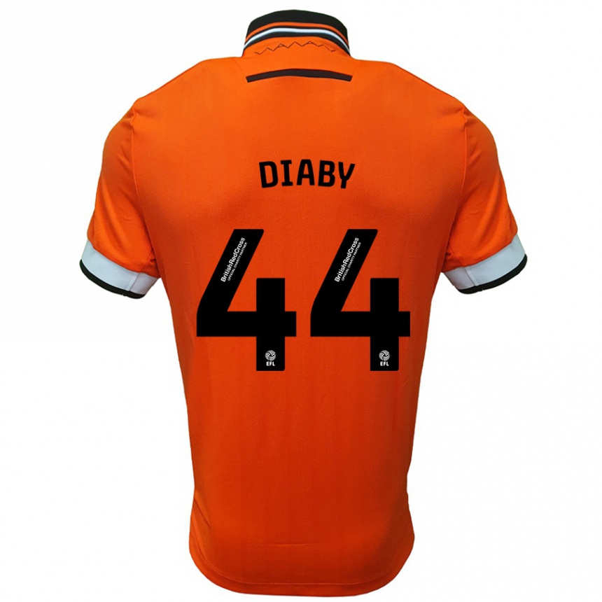 Niño Fútbol Camiseta Momo Diaby #44 Naranja Blanco 2ª Equipación 2024/25