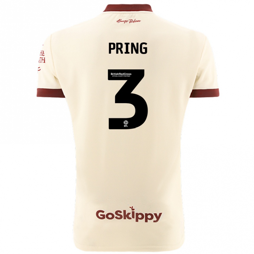 Niño Fútbol Camiseta Cameron Pring #3 Crema Blanco 2ª Equipación 2024/25