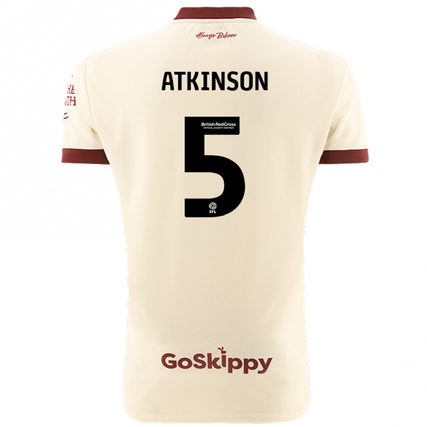 Niño Fútbol Camiseta Rob Atkinson #5 Crema Blanco 2ª Equipación 2024/25