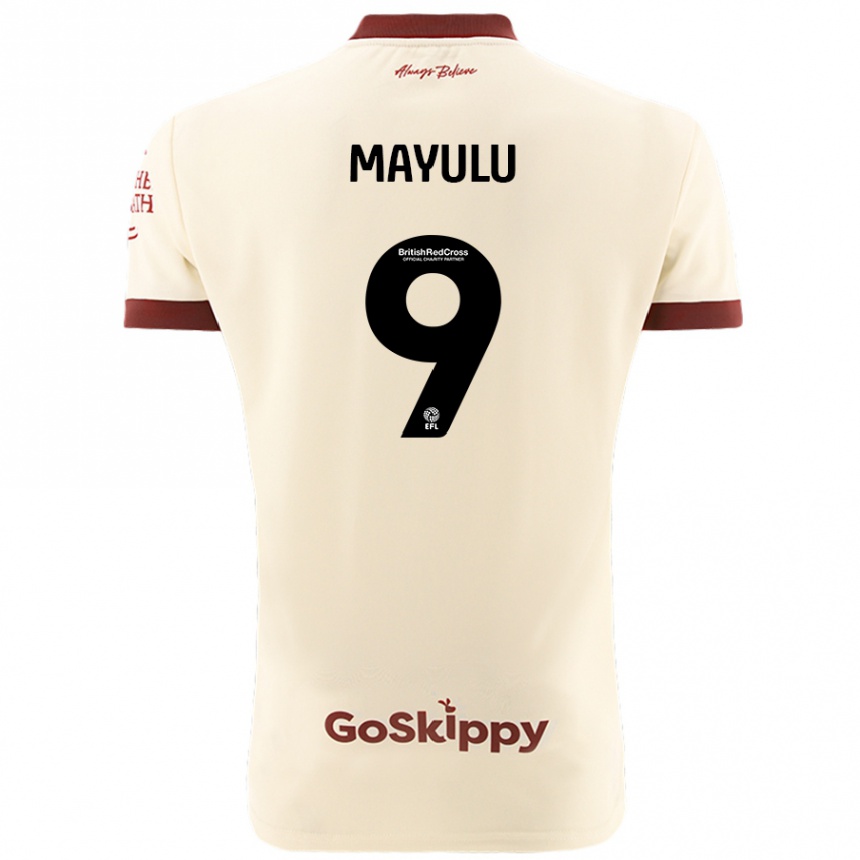 Niño Fútbol Camiseta Fally Mayulu #9 Crema Blanco 2ª Equipación 2024/25