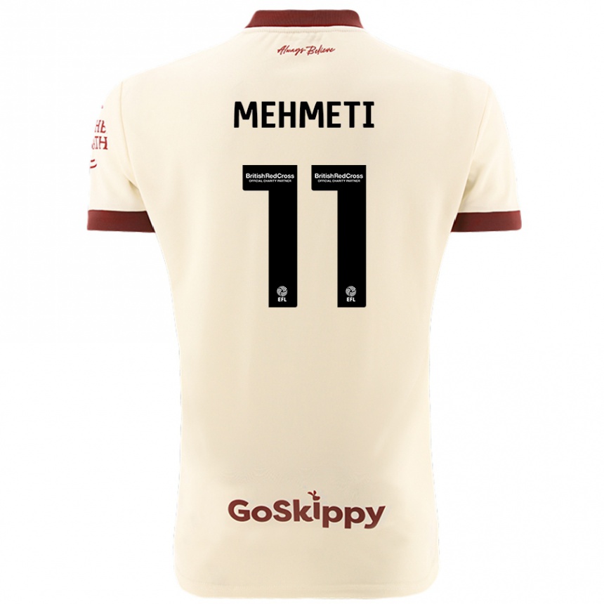 Niño Fútbol Camiseta Anis Mehmeti #11 Crema Blanco 2ª Equipación 2024/25