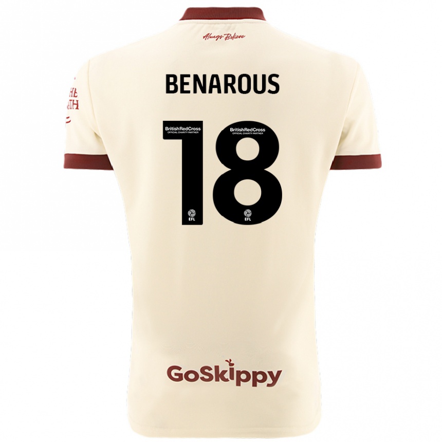 Niño Fútbol Camiseta Ayman Benarous #18 Crema Blanco 2ª Equipación 2024/25