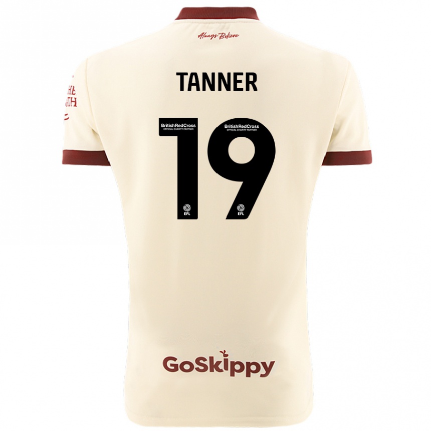 Niño Fútbol Camiseta George Tanner #19 Crema Blanco 2ª Equipación 2024/25