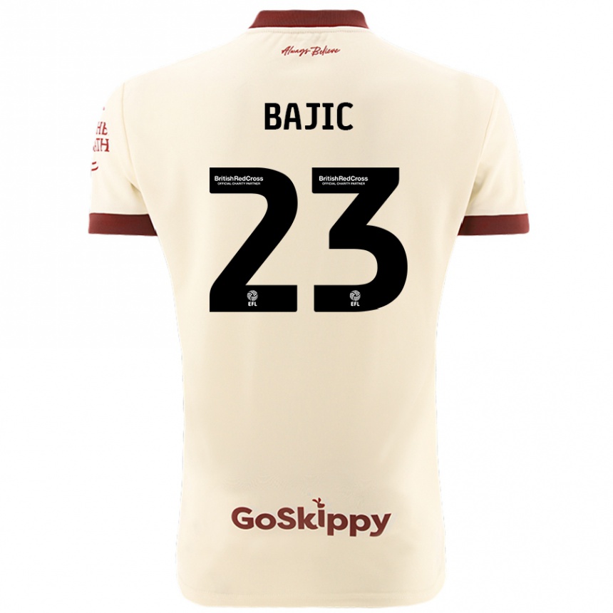 Niño Fútbol Camiseta Stefan Bajic #23 Crema Blanco 2ª Equipación 2024/25