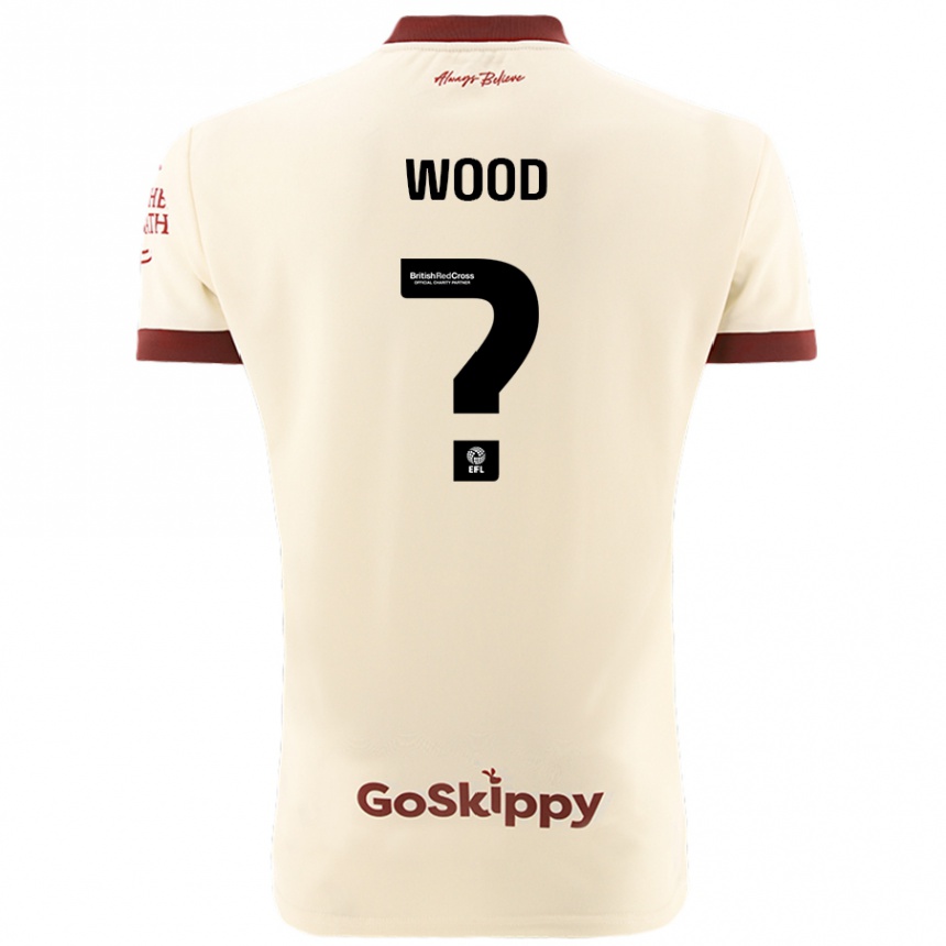 Niño Fútbol Camiseta Callum Wood #0 Crema Blanco 2ª Equipación 2024/25