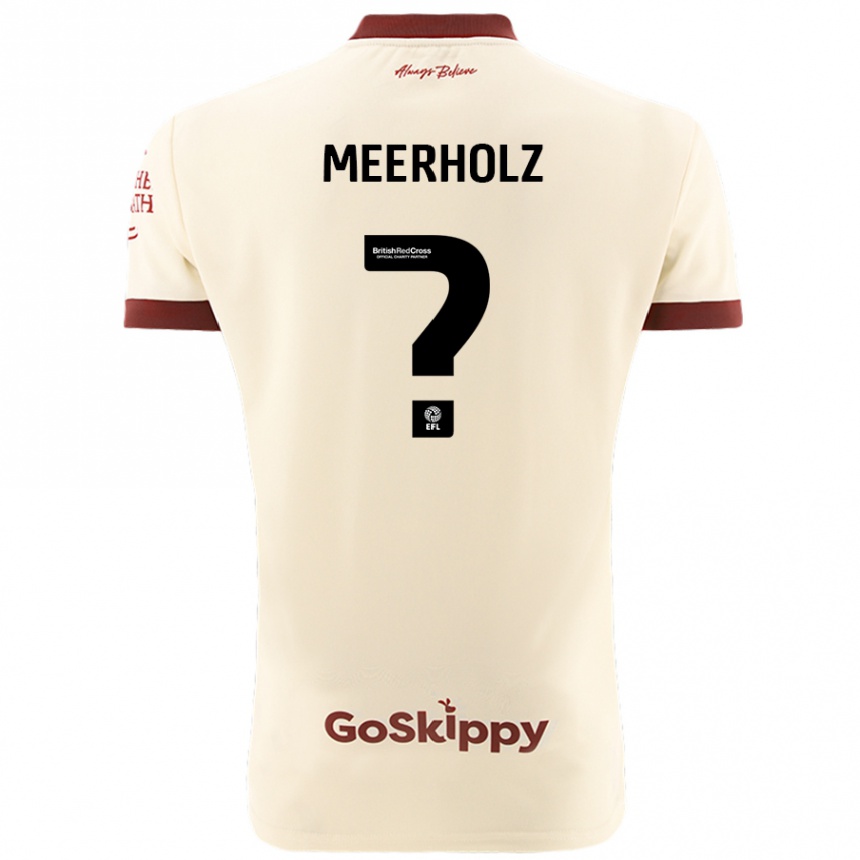 Niño Fútbol Camiseta Jed Meerholz #0 Crema Blanco 2ª Equipación 2024/25