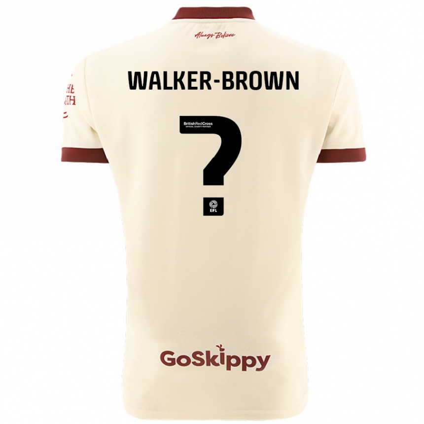 Niño Fútbol Camiseta Rushon Walker-Brown #0 Crema Blanco 2ª Equipación 2024/25