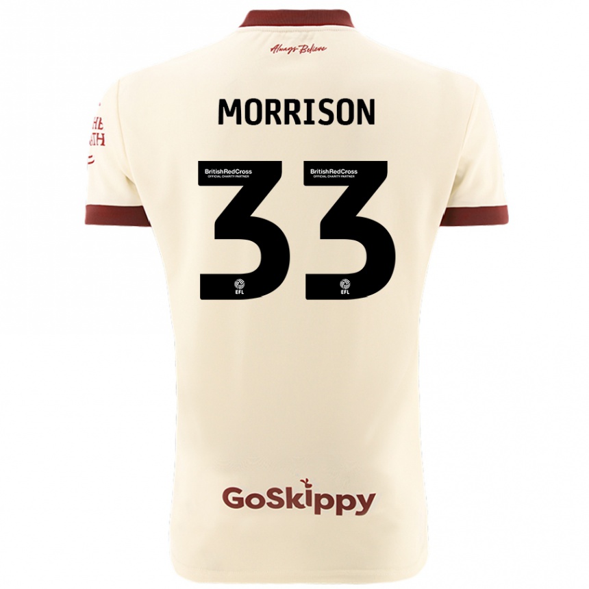 Niño Fútbol Camiseta Elijah Morrison #33 Crema Blanco 2ª Equipación 2024/25