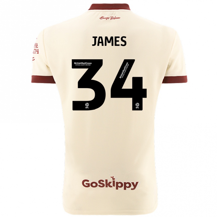 Niño Fútbol Camiseta Joseph James #34 Crema Blanco 2ª Equipación 2024/25