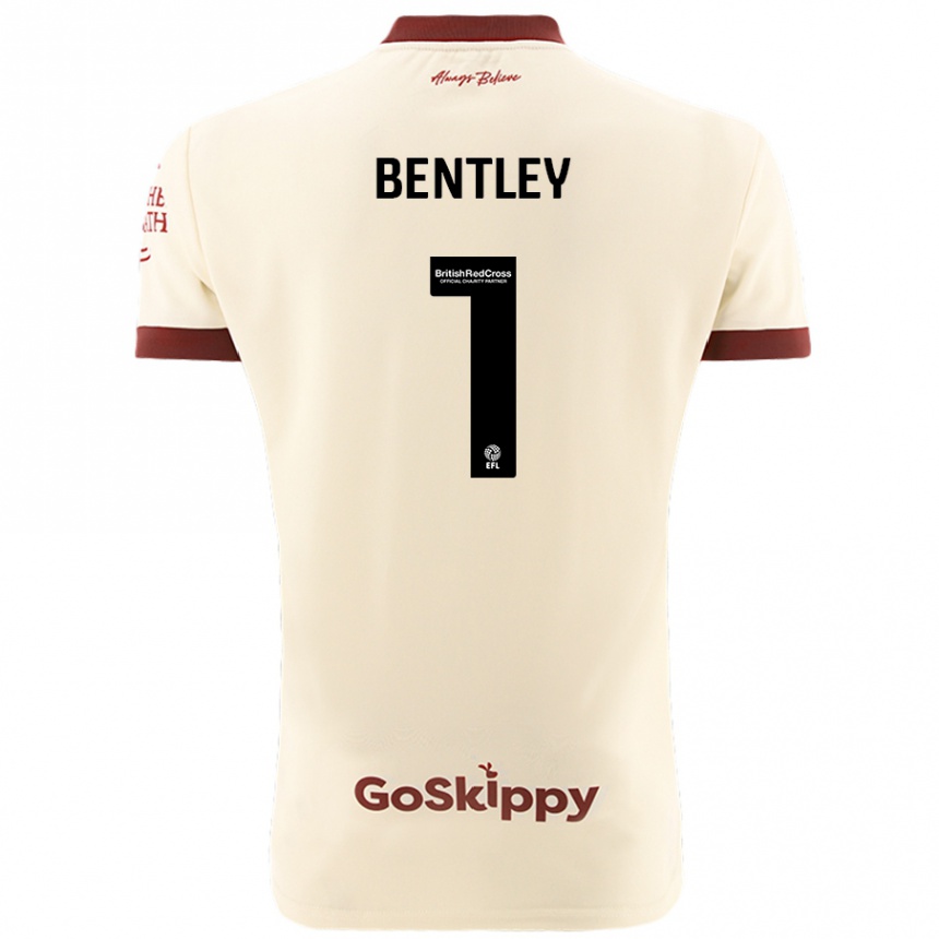 Niño Fútbol Camiseta Fran Bentley #1 Crema Blanco 2ª Equipación 2024/25