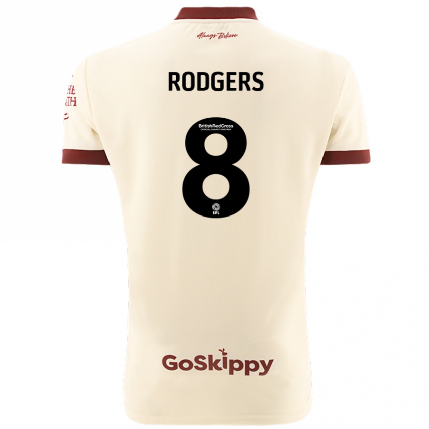 Niño Fútbol Camiseta Amy Rodgers #8 Crema Blanco 2ª Equipación 2024/25