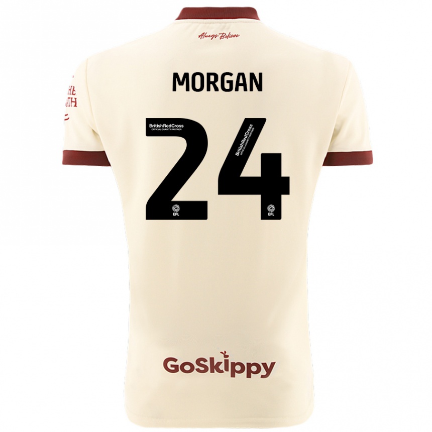 Niño Fútbol Camiseta Ffion Morgan #24 Crema Blanco 2ª Equipación 2024/25