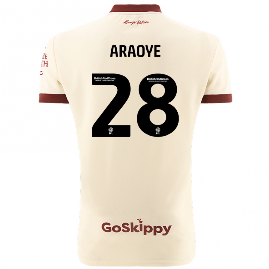 Niño Fútbol Camiseta Raphael Araoye #28 Crema Blanco 2ª Equipación 2024/25