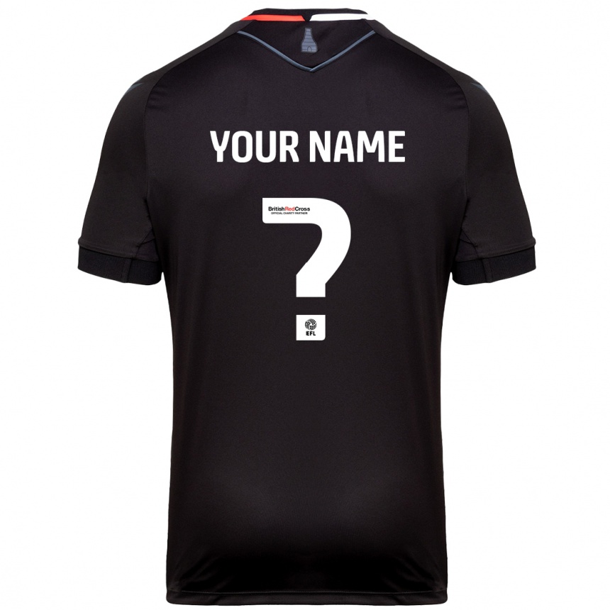 Niño Fútbol Camiseta Su Nombre #0 Negro 2ª Equipación 2024/25