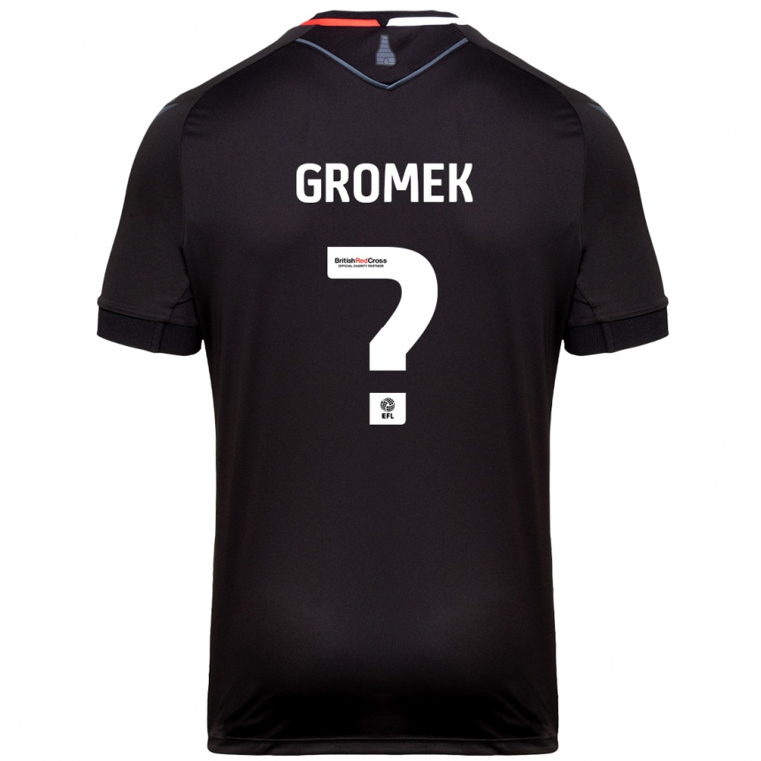 Niño Fútbol Camiseta Wiktor Gromek #0 Negro 2ª Equipación 2024/25