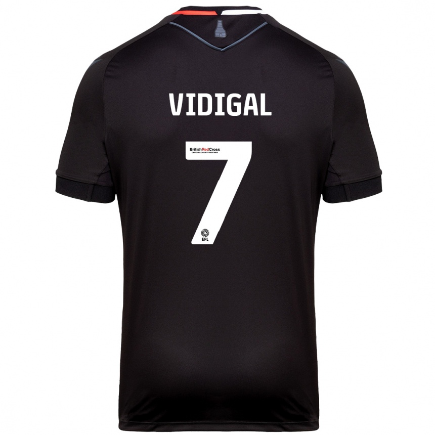 Niño Fútbol Camiseta André Vidigal #7 Negro 2ª Equipación 2024/25