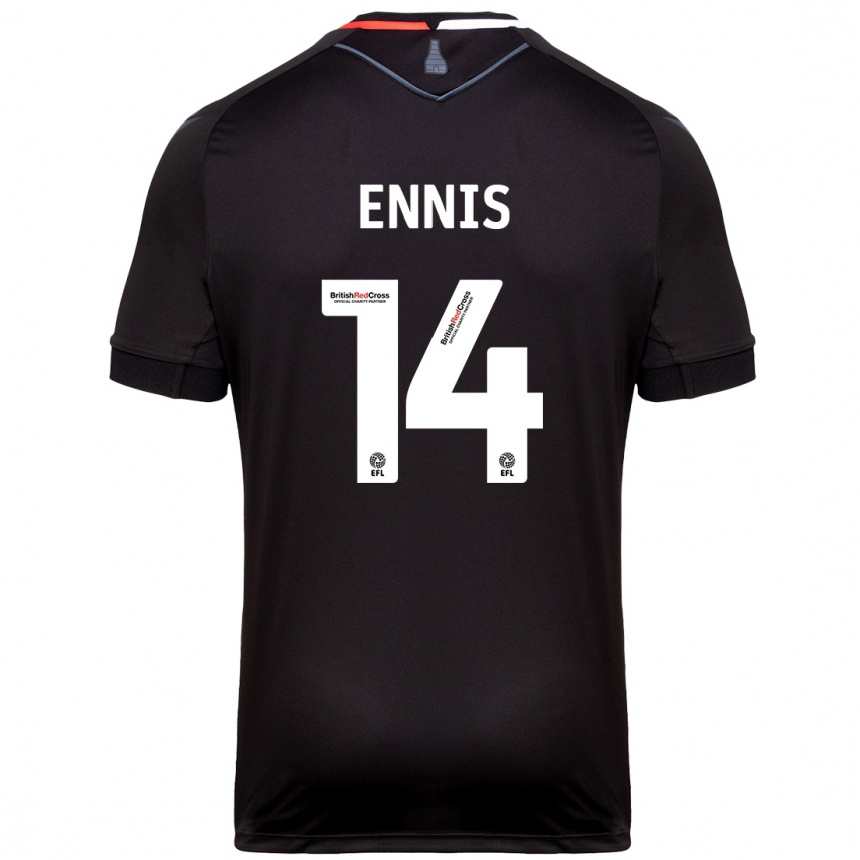 Niño Fútbol Camiseta Niall Ennis #14 Negro 2ª Equipación 2024/25