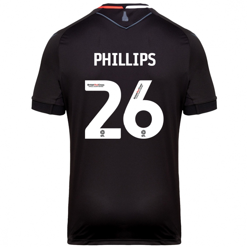 Niño Fútbol Camiseta Ashley Phillips #26 Negro 2ª Equipación 2024/25