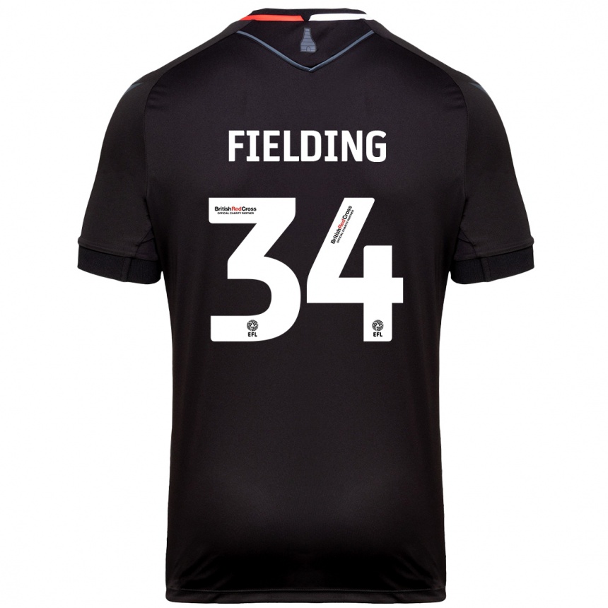 Niño Fútbol Camiseta Frank Fielding #34 Negro 2ª Equipación 2024/25