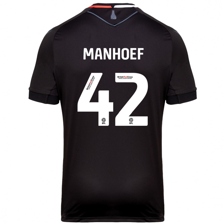 Niño Fútbol Camiseta Million Manhoef #42 Negro 2ª Equipación 2024/25