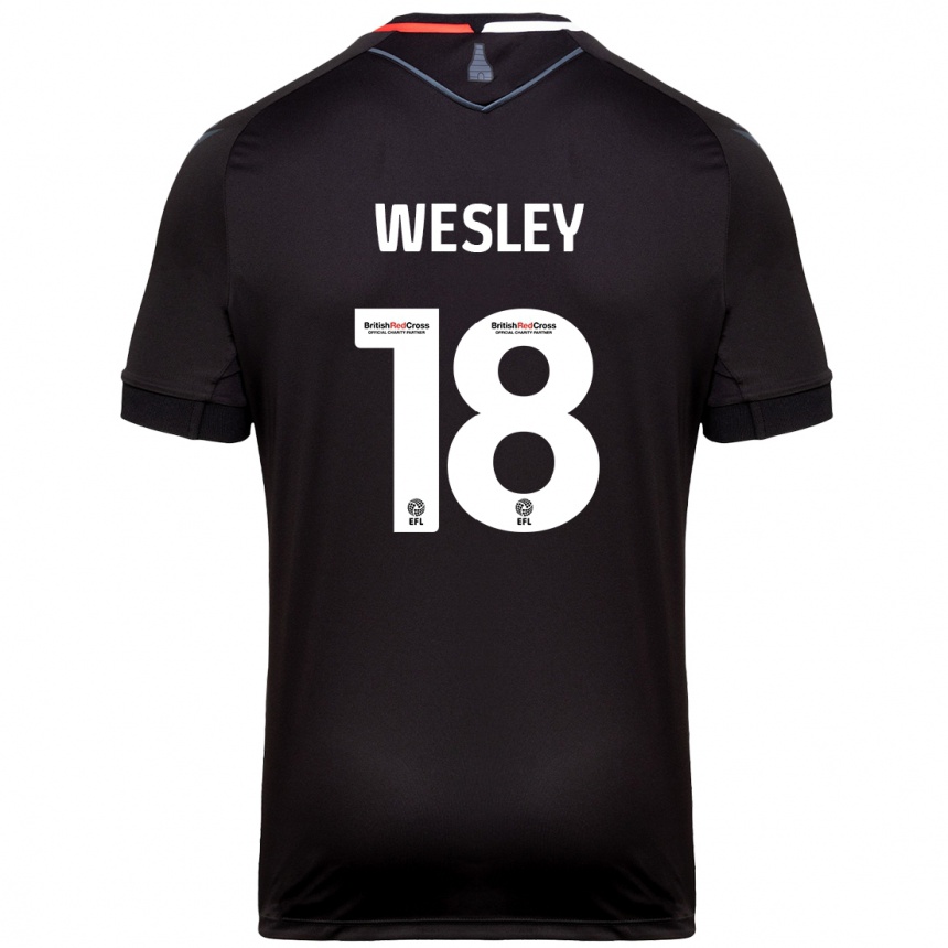 Niño Fútbol Camiseta Wesley Moraes #18 Negro 2ª Equipación 2024/25