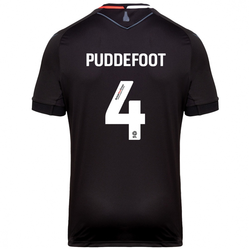 Niño Fútbol Camiseta Danielle Puddefoot #4 Negro 2ª Equipación 2024/25