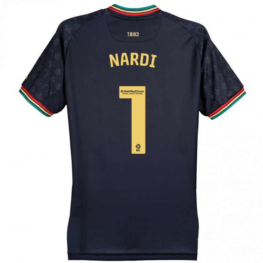 Niño Fútbol Camiseta Paul Nardi #1 Azul Marino Oscuro 2ª Equipación 2024/25