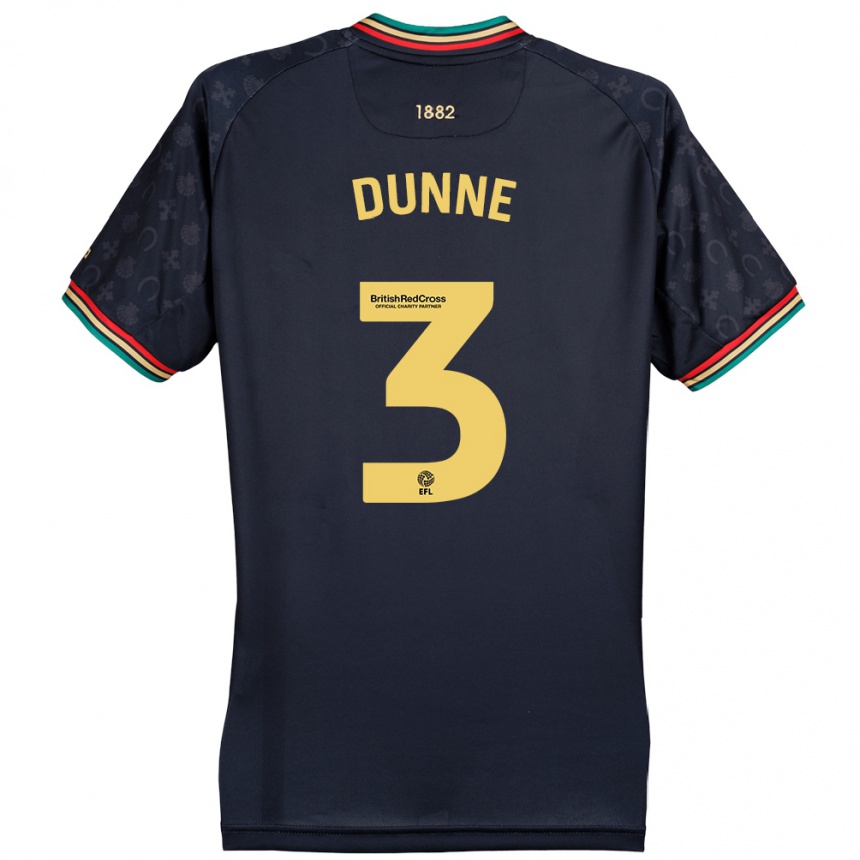 Niño Fútbol Camiseta Jimmy Dunne #3 Azul Marino Oscuro 2ª Equipación 2024/25