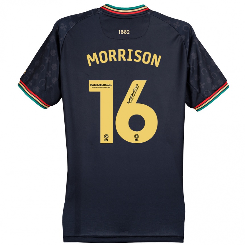 Niño Fútbol Camiseta Liam Morrison #16 Azul Marino Oscuro 2ª Equipación 2024/25