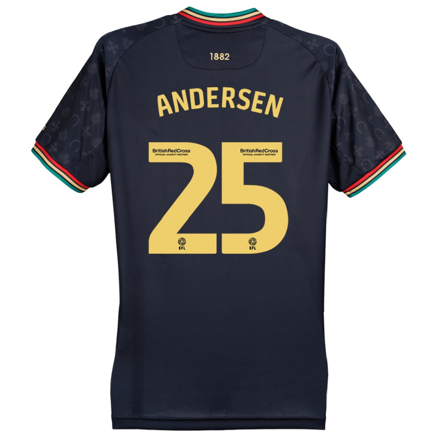 Niño Fútbol Camiseta Lucas Andersen #25 Azul Marino Oscuro 2ª Equipación 2024/25