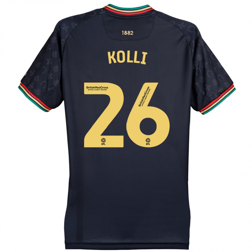 Niño Fútbol Camiseta Rayan Kolli #26 Azul Marino Oscuro 2ª Equipación 2024/25